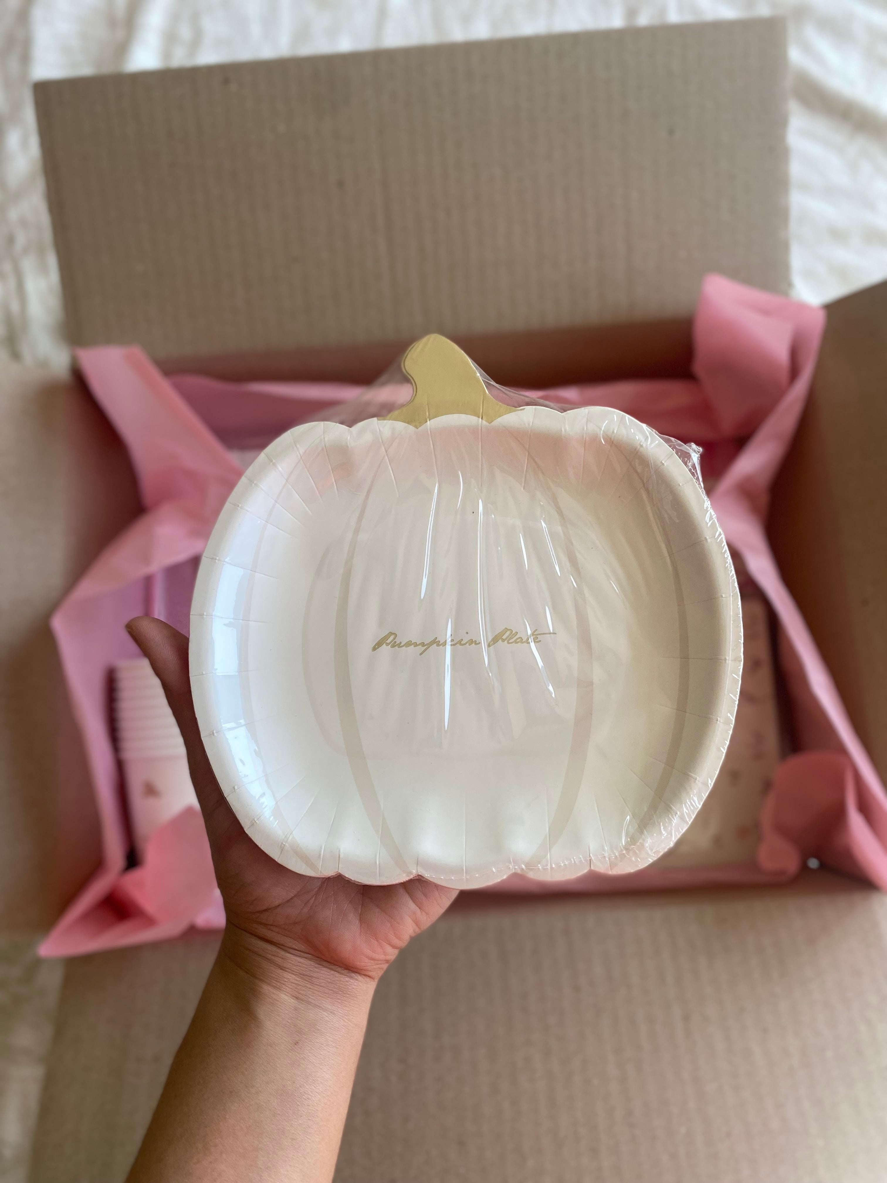 Pumpkin Shaped Paper Dessert Plates (8 ct)